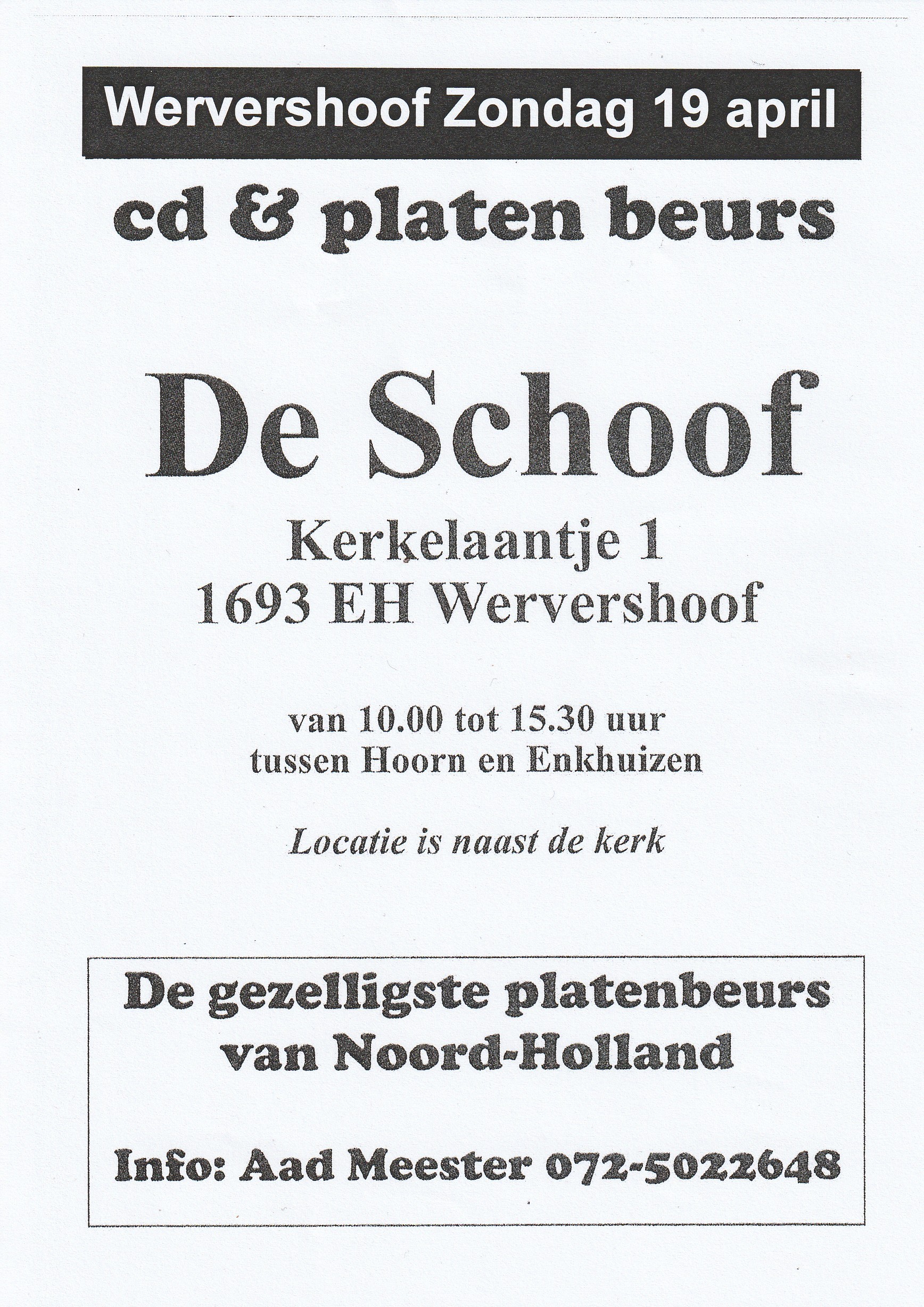 CD/PLATENBEURS te Wervershoof