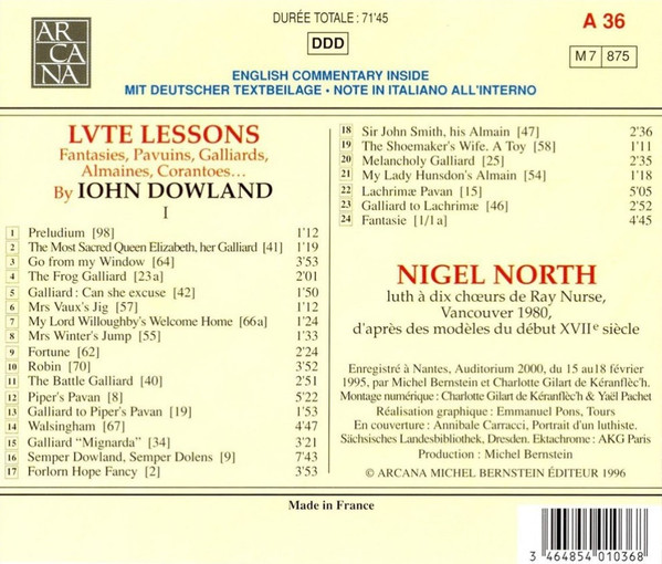 Lute Lessons - Fantasies, Pavuins, Galliards, Almaines, Corantoes... – 1 –