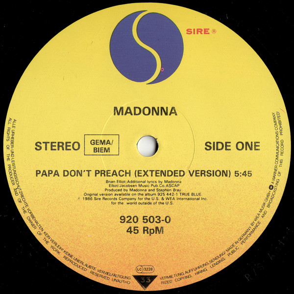 Papa Don't Preach (Extended Version)